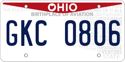 OH license plate GKC0806