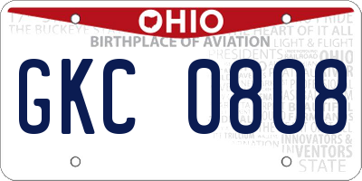OH license plate GKC0808