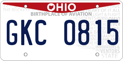 OH license plate GKC0815