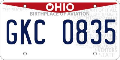 OH license plate GKC0835
