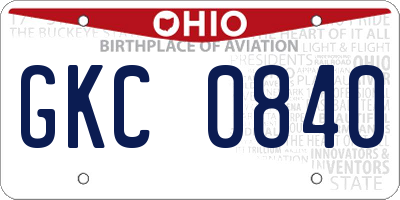OH license plate GKC0840