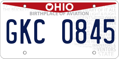 OH license plate GKC0845