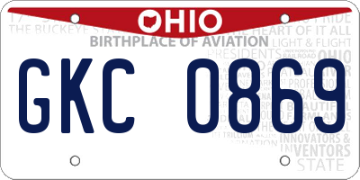 OH license plate GKC0869