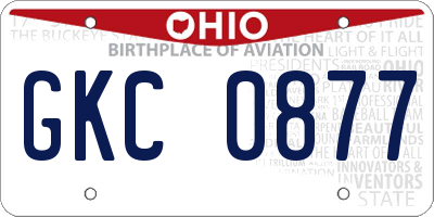 OH license plate GKC0877