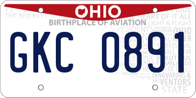 OH license plate GKC0891