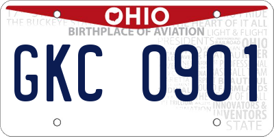 OH license plate GKC0901