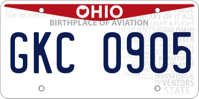 OH license plate GKC0905