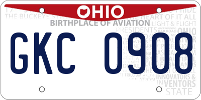 OH license plate GKC0908