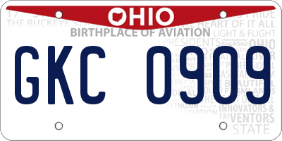 OH license plate GKC0909