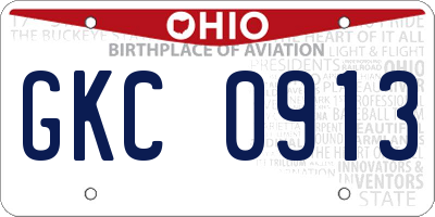 OH license plate GKC0913