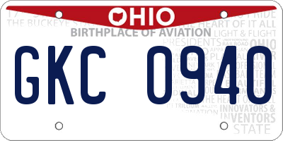OH license plate GKC0940