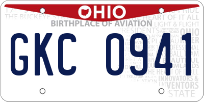 OH license plate GKC0941