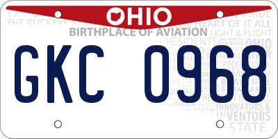 OH license plate GKC0968