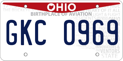 OH license plate GKC0969