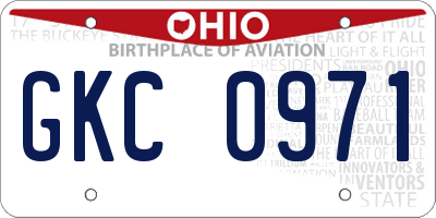 OH license plate GKC0971