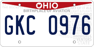 OH license plate GKC0976
