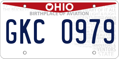 OH license plate GKC0979