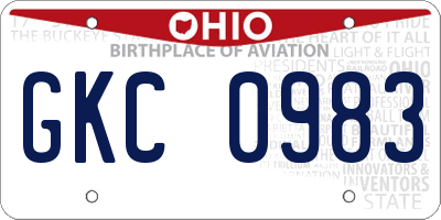 OH license plate GKC0983