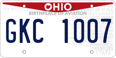 OH license plate GKC1007