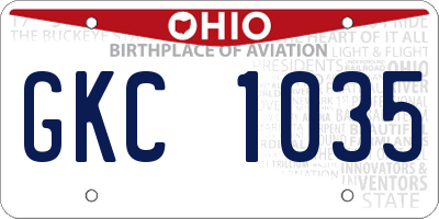 OH license plate GKC1035