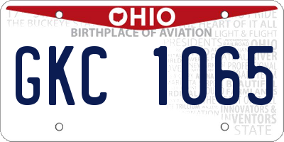 OH license plate GKC1065