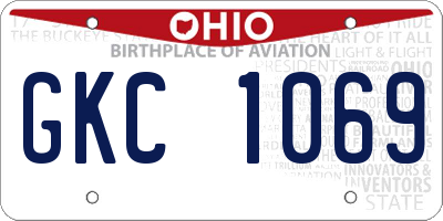 OH license plate GKC1069