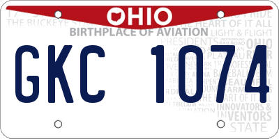 OH license plate GKC1074