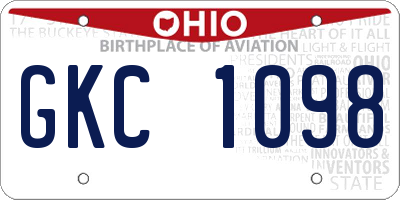 OH license plate GKC1098