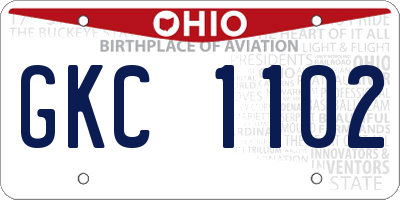 OH license plate GKC1102