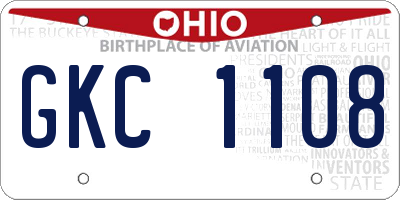 OH license plate GKC1108