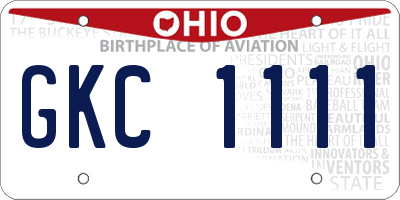 OH license plate GKC1111