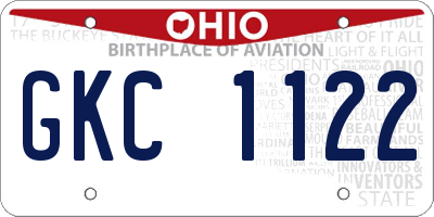 OH license plate GKC1122