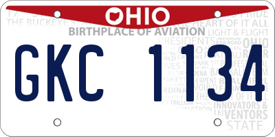 OH license plate GKC1134