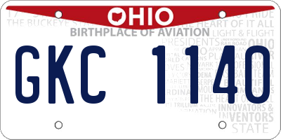 OH license plate GKC1140