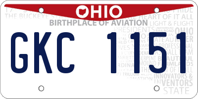 OH license plate GKC1151
