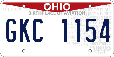 OH license plate GKC1154
