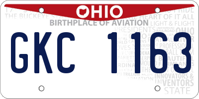 OH license plate GKC1163
