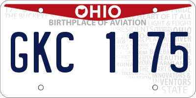 OH license plate GKC1175