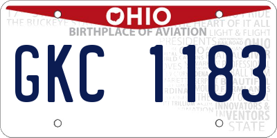 OH license plate GKC1183