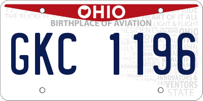 OH license plate GKC1196
