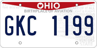 OH license plate GKC1199