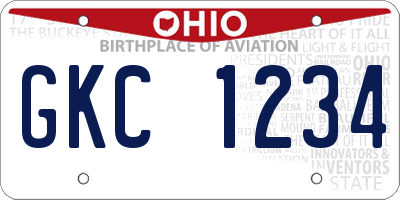 OH license plate GKC1234