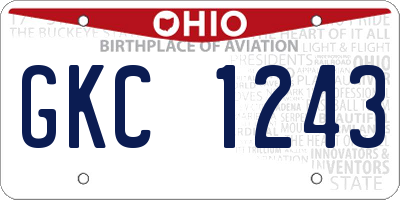 OH license plate GKC1243