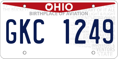 OH license plate GKC1249