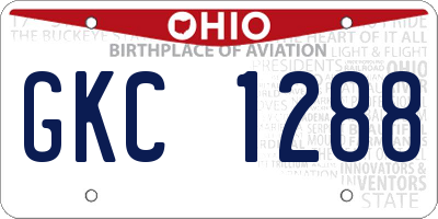 OH license plate GKC1288