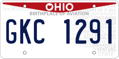 OH license plate GKC1291