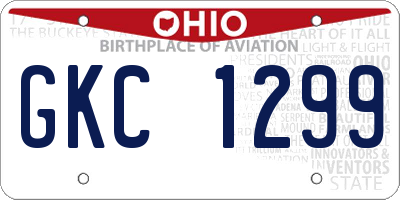OH license plate GKC1299