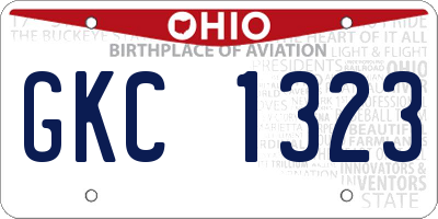 OH license plate GKC1323