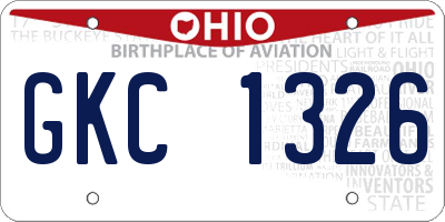 OH license plate GKC1326