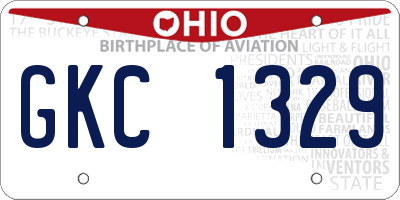 OH license plate GKC1329